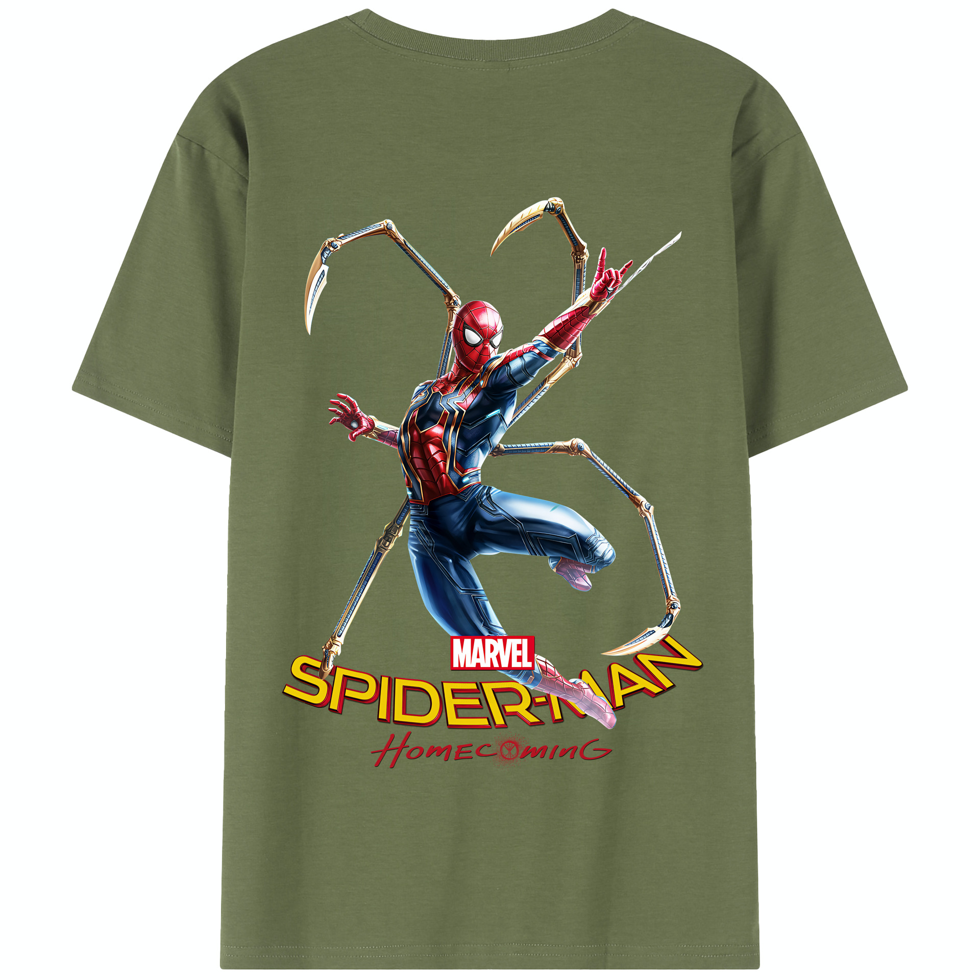 （画像用） Spider Man スパイダーマン 綿100％半袖Tシャツ（背面プリント）